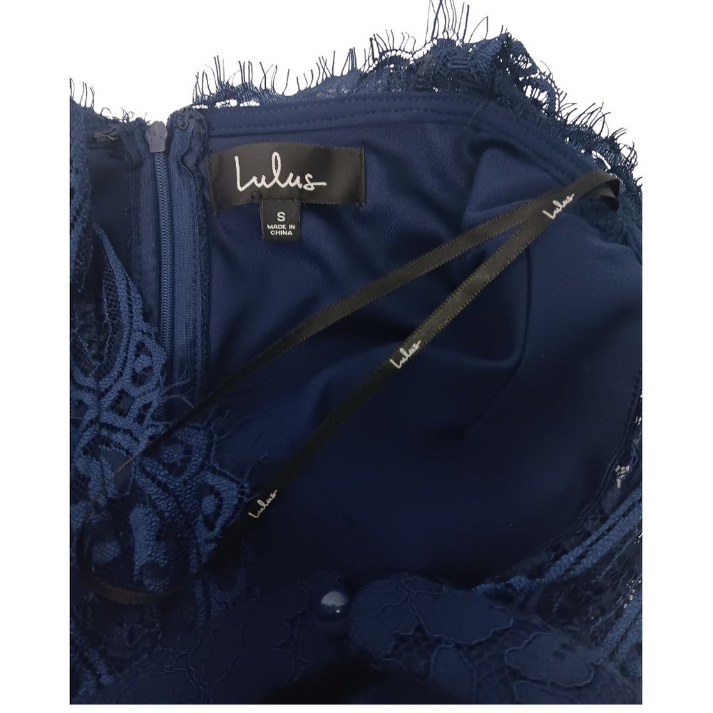 Lulu's Dance All Evening Navy Blue Lace Maxi Dress Size S - Picture 5 of 5